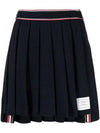 University Striped Mini Pleated Skirt Navy - THOM BROWNE - BALAAN 2