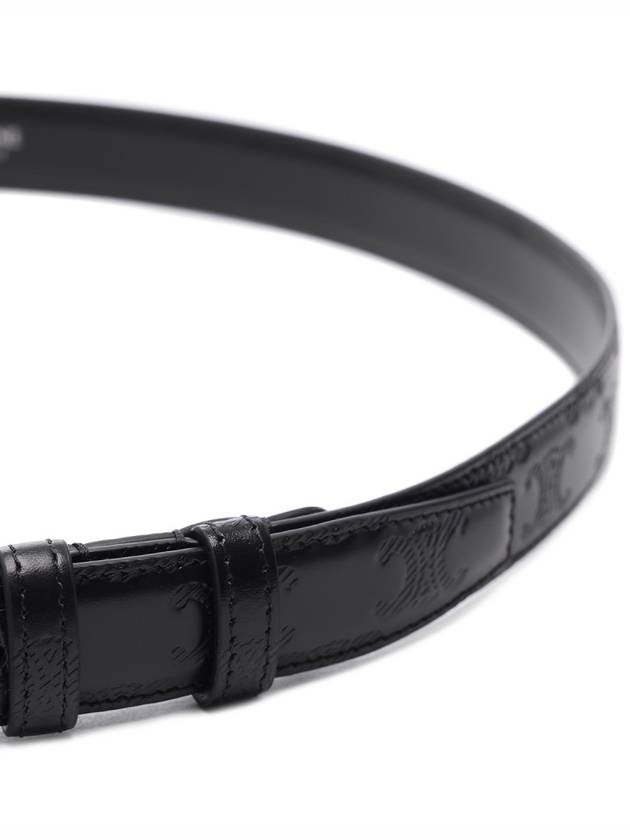 Triomphe Buckle Leather Belt Black - CELINE - BALAAN 6