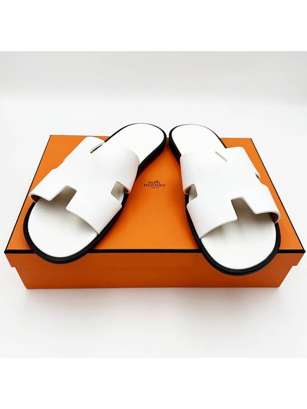 Izmir Leather Slippers Blanc - HERMES - BALAAN 2