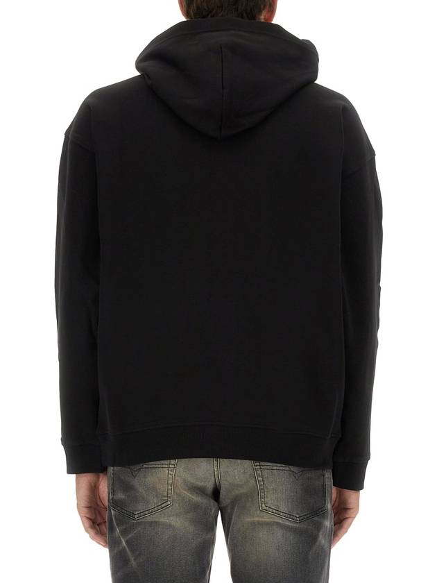 D Logo Patch Hoodie Black - DIESEL - BALAAN 4