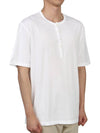 Men's Henry Neck Cotton Short Sleeve T-Shirt White - TEN C - BALAAN 4