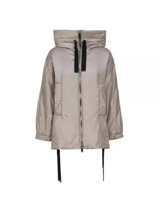 Green Fe Water Repellent Padded Hooded Jacket Grey - MAX MARA - BALAAN 2