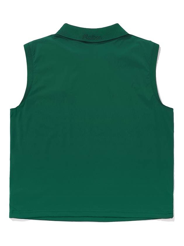 Collar type woven vest GREEN WOMAN - MALBON GOLF - BALAAN 2