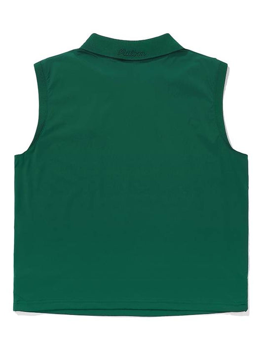 Collar type woven vest GREEN WOMAN - MALBON GOLF - BALAAN 2