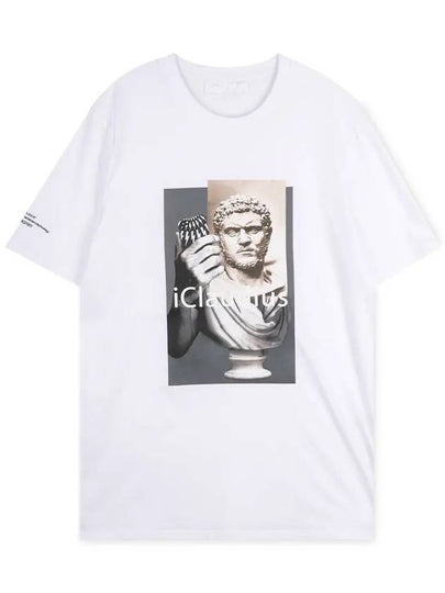 Claudius Print Short Sleeve T-Shirt White - NEIL BARRETT - BALAAN 2