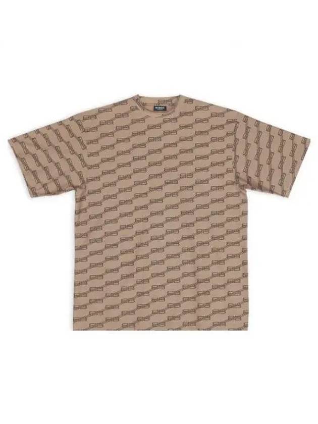 Print Short Sleeve T-Shirt Beige - BALENCIAGA - BALAAN 2