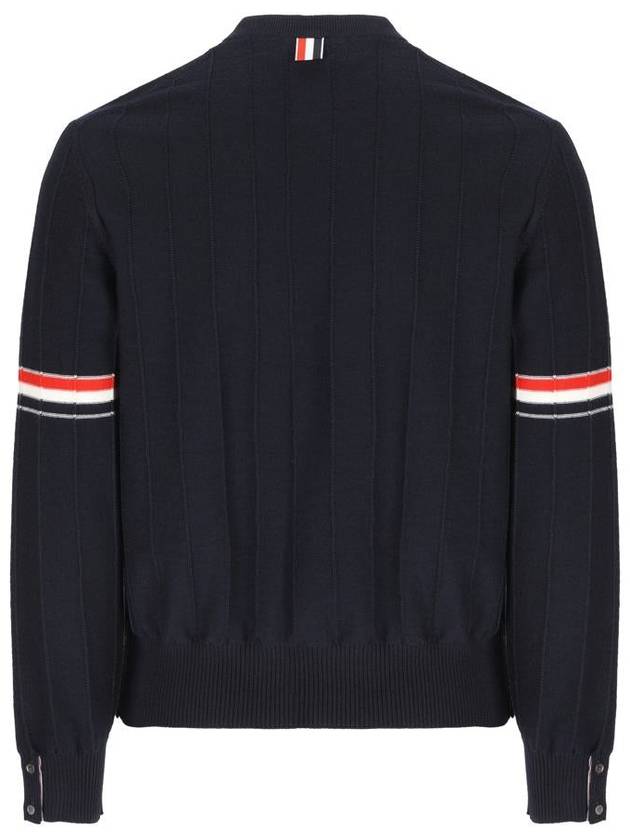 Wool Relaxed Pullover Knit Top Navy - THOM BROWNE - BALAAN 3