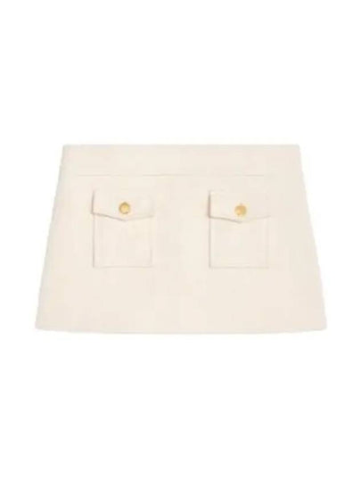 Bandeau Boutis Cotton A-Line Skirt Creme - CELINE - BALAAN 2