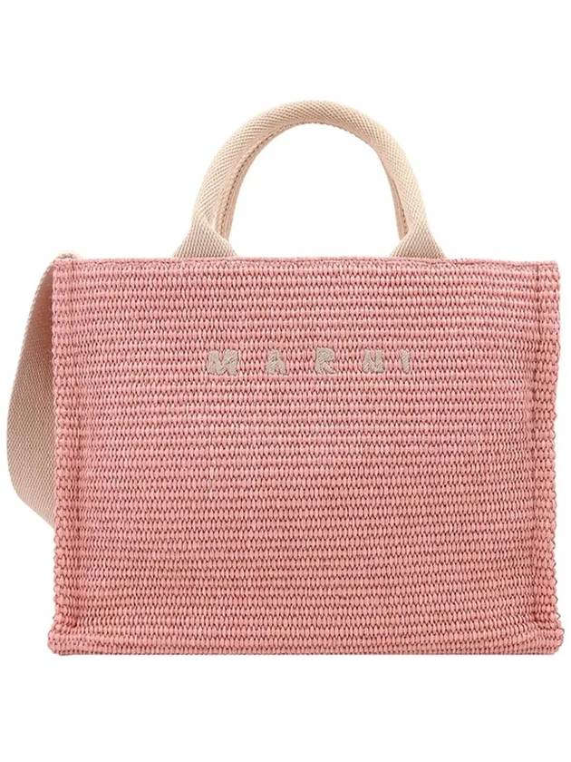 Small Raffia East West Tote Bag Pink - MARNI - BALAAN 2