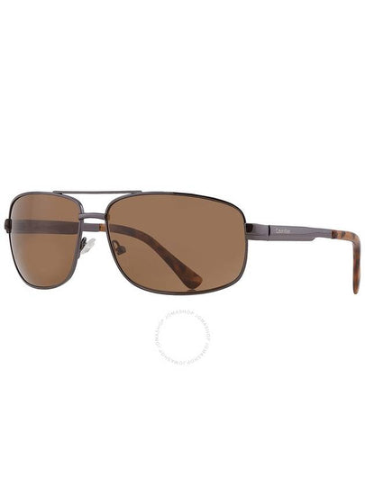 Calvin Klein Brown Navigator Men's Sunglasses CK22123S 009 63 - CALVIN KLEIN - BALAAN 2