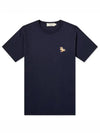 Chillax Fox Patch Classic Short Sleeve T-Shirt Navy - MAISON KITSUNE - BALAAN 2