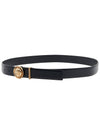 Medusa Logo Buckle Leather Belt Black - VERSACE - BALAAN 6