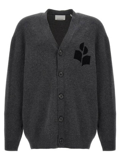 Curtis Logo Intarsia Knitted Cardigan Anthracite - ISABEL MARANT - BALAAN 2