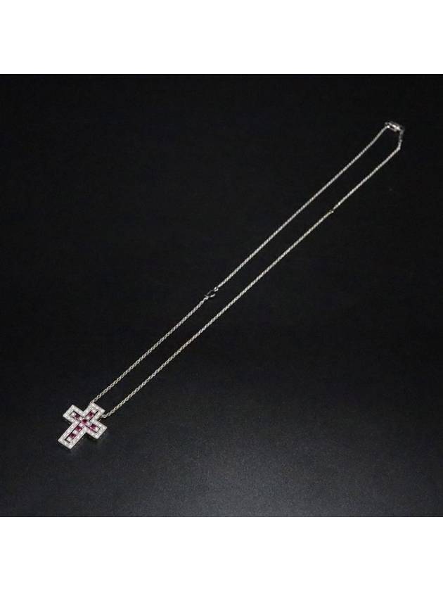 Women Damiani 20073459 18K White Gold 0 42 Carat Diamond Ruby Belle Epoque Necklace gt Gangbuk used luxury goods - DAMIANI - BALAAN 1