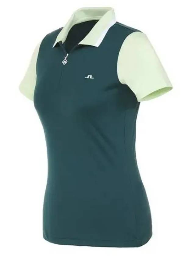 Women's Antonia Short Sleeve Polo Shirt Rain Forest - J.LINDEBERG - BALAAN 2