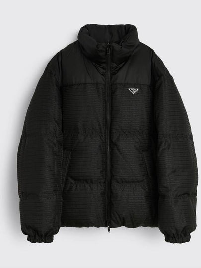 Medium-Length Re-Nylon Reversible Down Padded Jacket Black - PRADA - BALAAN 2