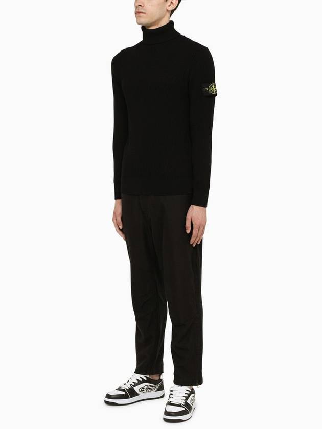 Wappen Patch Wool Turtleneck Black - STONE ISLAND - BALAAN 4