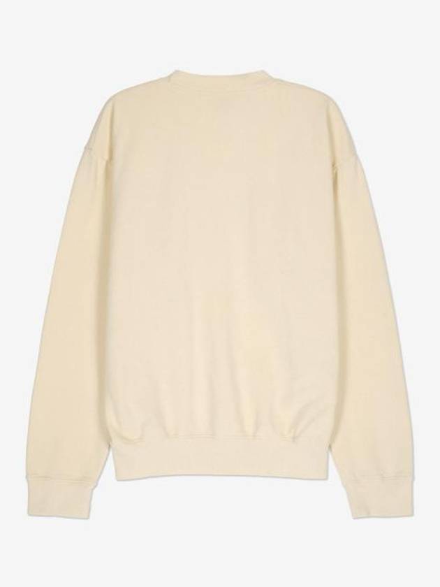 Logo Print Crew Neck Cotton Long Sleeve T-shirt Cream - SPORTY & RICH - BALAAN 3