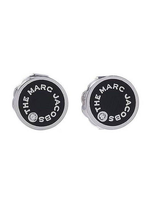 Medallion Stud Earrings Black - MARC JACOBS - BALAAN.