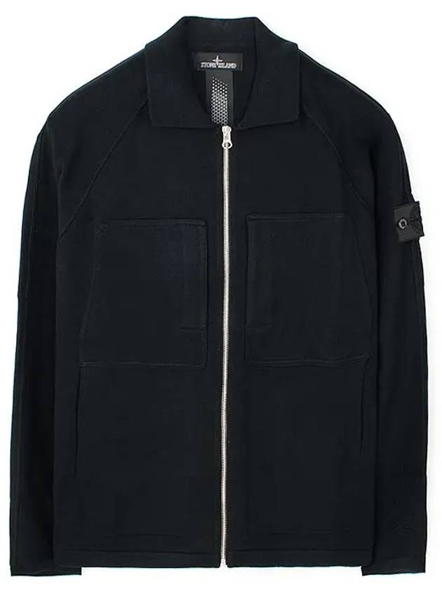 Men's Patch Pocket Zip-Up Cardigan Black - STONE ISLAND - BALAAN 2