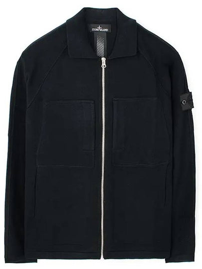 Men's Patch Pocket Zip-Up Cardigan Black - STONE ISLAND - BALAAN 2