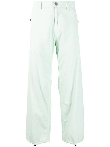 Marina Cotton Canvas Fatigue Straight Pants Light Green - STONE ISLAND - BALAAN 1