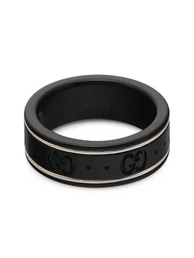 Icon Thin Band 18K Ring White Black - GUCCI - BALAAN 2