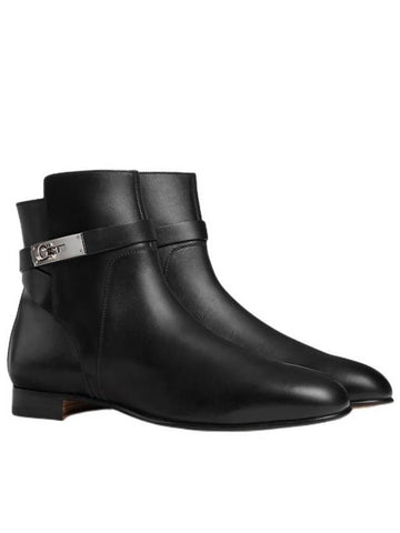 Neo Leather Ankle Walker Boots Black - HERMES - BALAAN 1