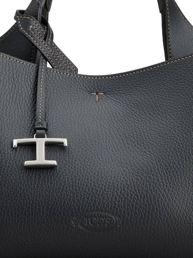 T Timeless Leather Small Tote Bag Black - TOD'S - BALAAN 5