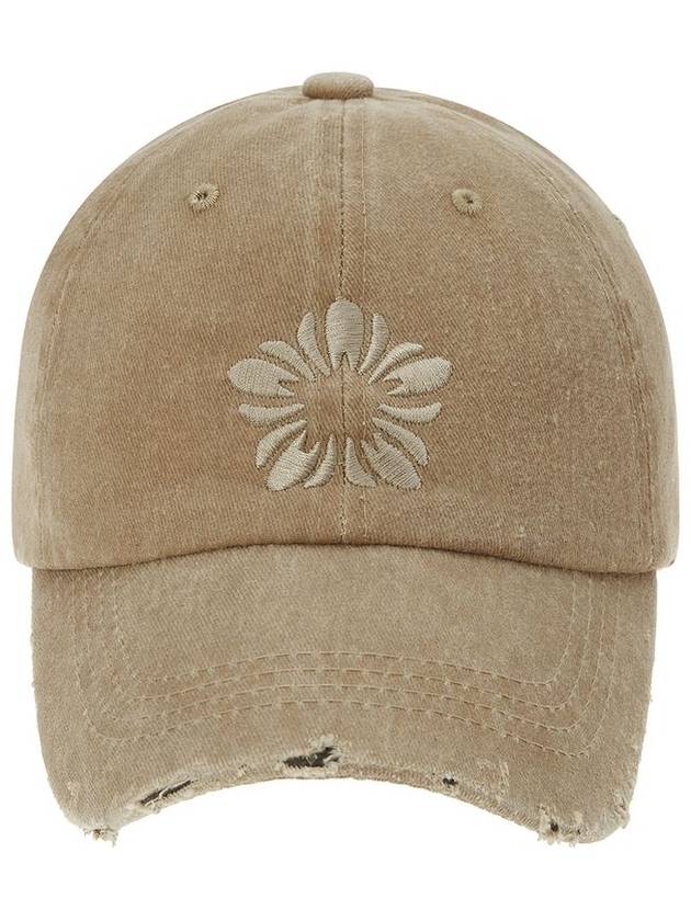 Runway Mugung Embroidery Pigment Ball Cap Beige - ULKIN - BALAAN 2