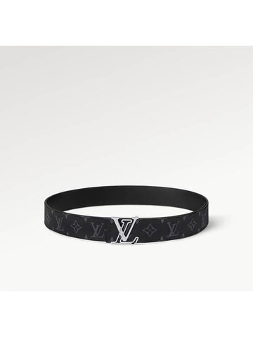 LV Line 40MM Reversible Monogram Eclipse Leather Belt Black - LOUIS VUITTON - BALAAN 1