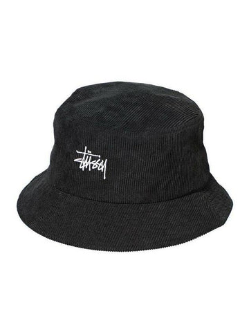 Graffiti Cord Bucket Hat Black - STUSSY - BALAAN.