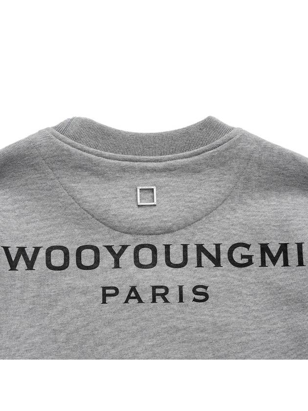 Women's Back Logo Crew Neck Sweatshirt Sweatshirt Melange Gray M233TS27713G - WOOYOUNGMI - BALAAN 5