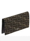 FF Fabric Long Wallet Brown - FENDI - BALAAN 3