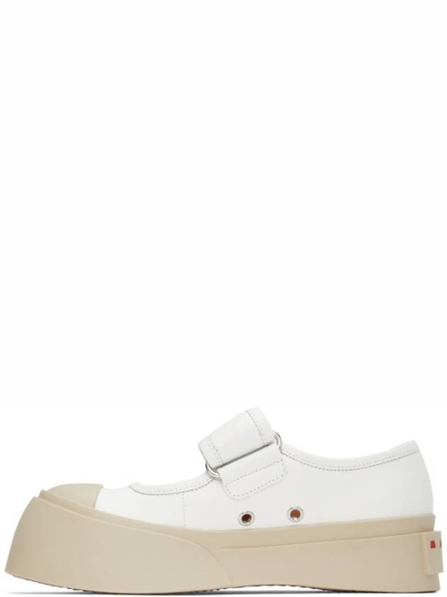 Nappa Leather Mary Jane Low Top Sneakers Lily White - MARNI - BALAAN 5