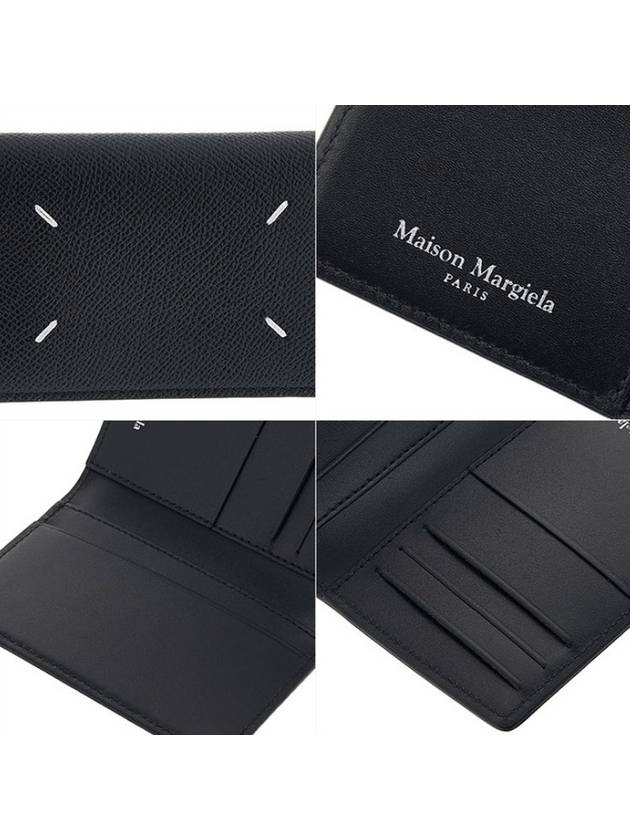 Stitched Bi-Fold Leather Card Wallet Black - MAISON MARGIELA - BALAAN 8