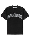 Ashed Washing Logo Short Sleeve T Shirt Black - PEOPLE OF THE WORLD - BALAAN 3