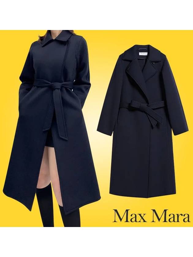 Manuela Virgin Wool Single Coat Navy - MAX MARA - BALAAN 8