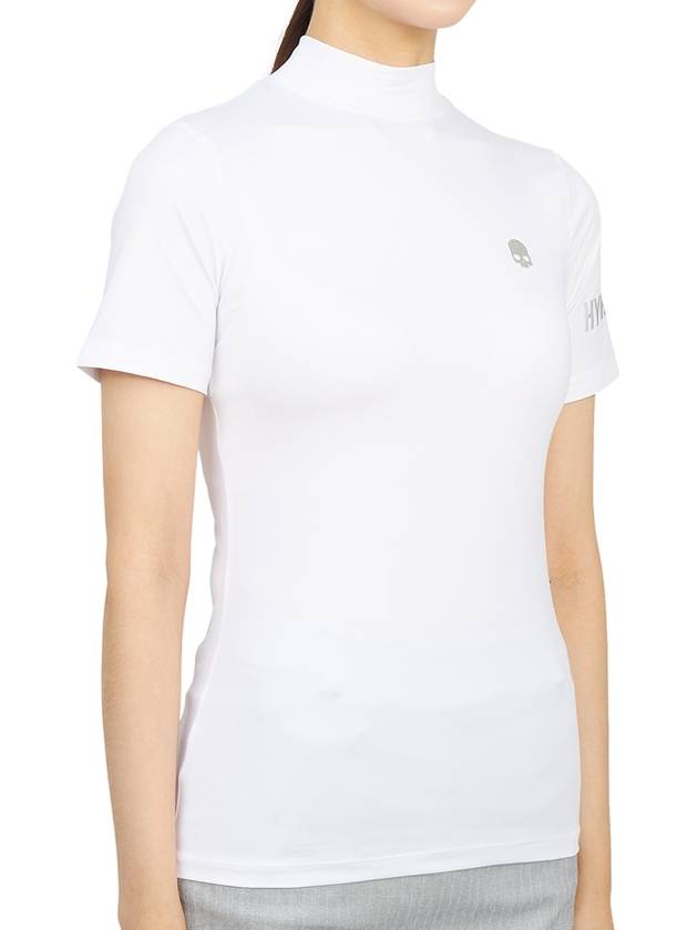 Women's Golf Roll Neck Short Sleeve T-Shirt White - HYDROGEN - BALAAN 4