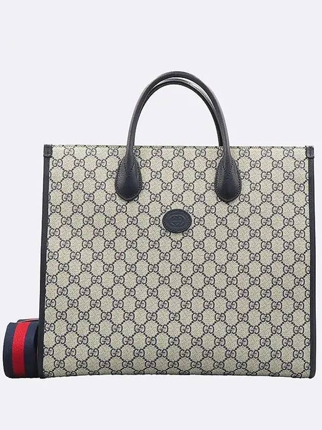 674148 GG Logo Supreme Interlocking G Medium Tote Bag Shoulder Strap 2WAY - GUCCI - BALAAN 1