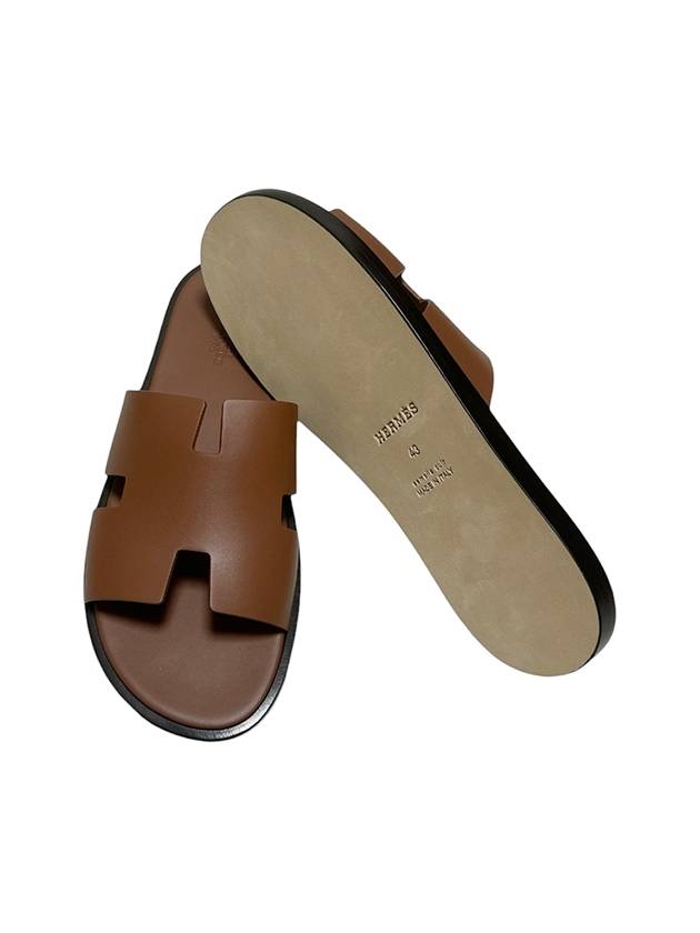 Izmir Leather Slippers Gold - HERMES - BALAAN 6