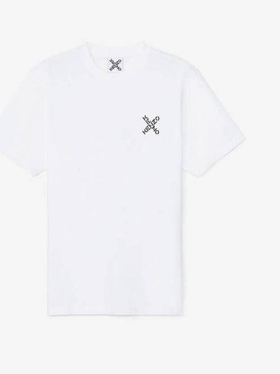 Small Cross Logo Short Sleeve T-shirt White - KENZO - BALAAN 2