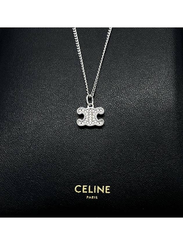 Triomphe Rhinestone Brass Crystal Necklace Silver - CELINE - BALAAN 3