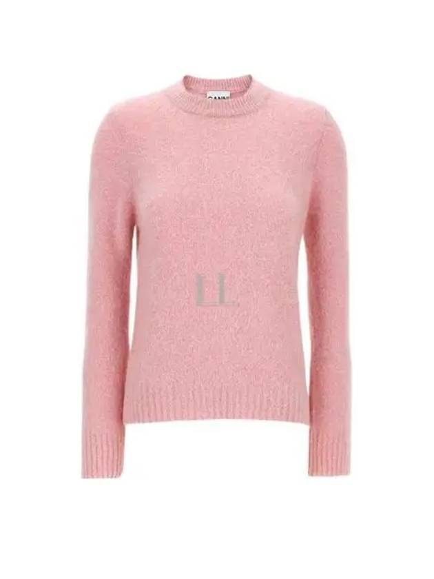 Brush Alpaca O Neck Knit Top Pink - GANNI - BALAAN 2