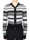 Logo Stripe Wool Cardigan Black - GANNI - BALAAN 2