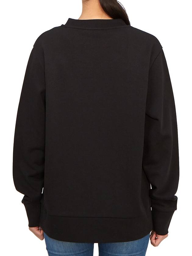 Crystal Logo Cotton Sweatshirt Black - MONCLER - BALAAN 4