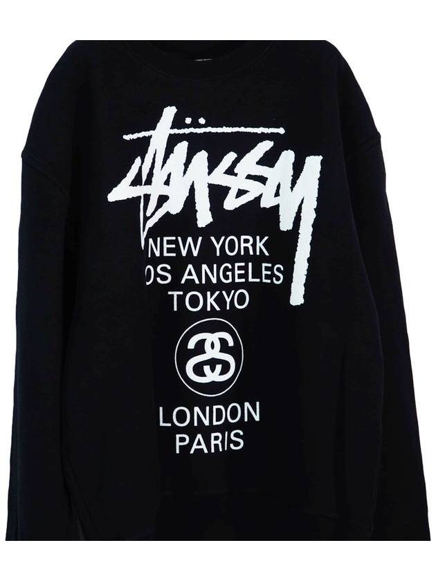 Italian Origin Top Wear World Tour Crew Neck Sweatshirt Black 3913851 - STUSSY - BALAAN 2