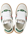 Screener Web Leather Low Top Sneakers White - GUCCI - BALAAN 3