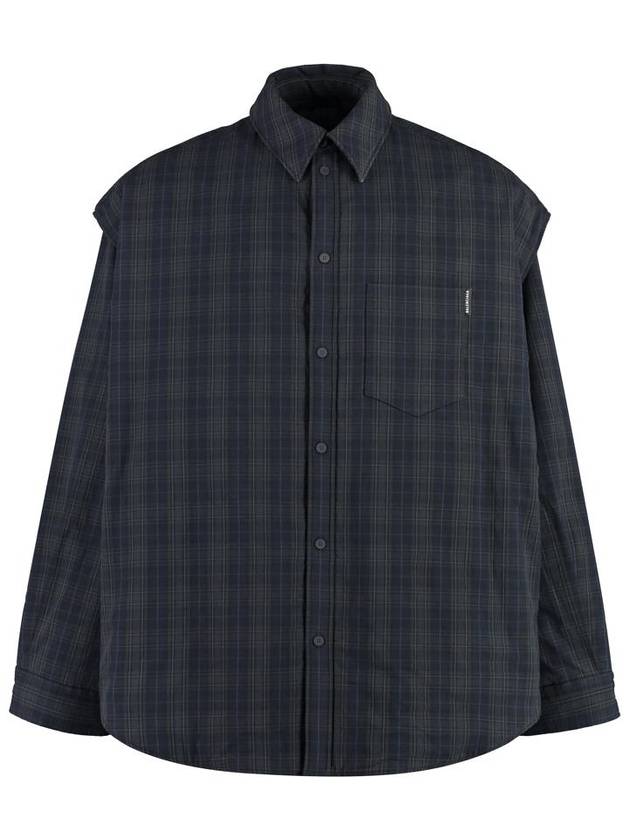 Checked Pattern Long Sleeve Shirt Grey - BALENCIAGA - BALAAN 2