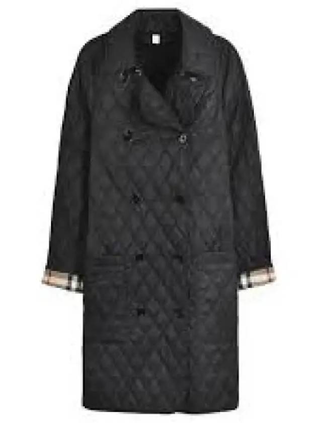 Tight Diamond Quilted Double Coat Black Beige - BURBERRY - BALAAN 2